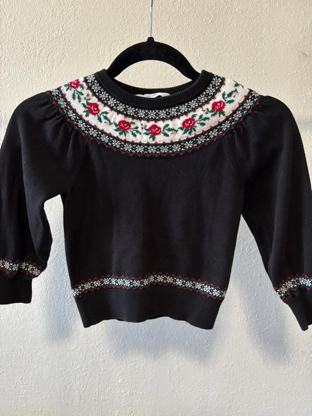 American Girl Janie & Jack Rose Fair Isle Sweater Girls Size 4